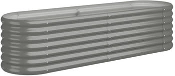 vidaXL Hochbeet Pulverbeschichteter Stahl 152 x 40 x 36 cm grau