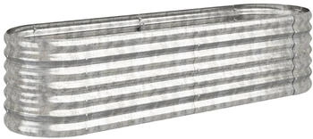 vidaXL Hochbeet Pulverbeschichteter Stahl 152 x 40 x 36 cm silbern