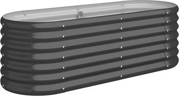 vidaXL Hochbeet Pulverbeschichteter Stahl 114 x 40 x 36 cm anthrazit