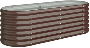 vidaXL Hochbeet Pulverbeschichteter Stahl 114 x 40 x 36 cm braun