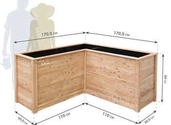 Westmann Hochbeet L-Form Lärche 170/170x61x84 cm – Westmann Hochbeet L-Form Lärche 170/170x61x84 cm für ergonomisches Gärtnern