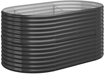 vidaXL Hochbeet Pulverbeschichteter Stahl 152x80x68cm anthrazit