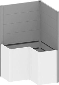 Biohort Sichtschutzelement für Hochbeet Belvedere L100 (L-Form) LxH: 102x91 cm silberfarben-metallic (B139905)