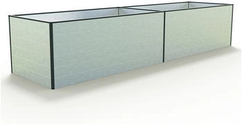 GFP - Garten- & Freizeit-Profi Hochbeet Kingsize Daniela mit Aluminium-Hohlkammerprofilen 387 x 99 x 77 cm Alu silber (GFPV00407)