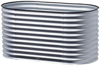 Floraworld Hochbeet Welle 160x80x81,5cm Stahl Stahl Silber