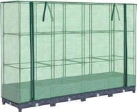 vidaXL Hochbeet mit Gew&auml;chshausabdeckung Rattanoptik 160x40x123 cm