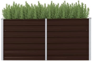 furnicato Garten-Hochbeet 160x40x77cm Verzinkter Stahl Braun