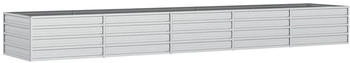furnicato Garten-Hochbeet 400x80x45cm Verzinkter Stahl Silber