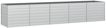 furnicato Garten-Hochbeet 400x80x77cm Verzinkter Stahl Silber