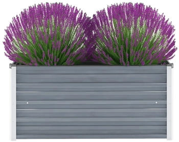 furnicato Garten-Hochbeet Verzinkter Stahl 100x40x45cm Grau