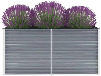 furnicato Garten-Hochbeet Verzinkter Stahl 160x40x77cm Grau