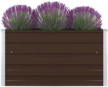 furnicato Hochbeet 100x100x45cm Verzinkter Stahl Braun