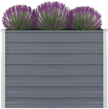 furnicato Hochbeet 100x100x77cm Verzinkter Stahl Grau