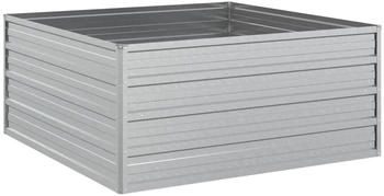 furnicato Garten-Hochbeet 100x100x45cm Verzinkter Stahl Silber