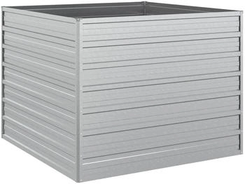 furnicato Garten-Hochbeet 100x100x77cm Verzinkter Stahl Silber