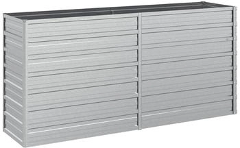 furnicato Garten-Hochbeet 160x40x77cm Verzinkter Stahl Silber