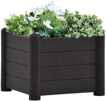 furnicato Garten-Hochbeet PP 43x43x35cm Anthrazit