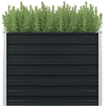 furnicato Hochbeet 100x100x77cm Verzinkter Stahl Anthrazit