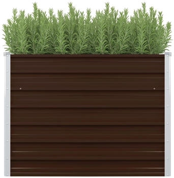 furnicato Hochbeet 100x100x77cm Verzinkter Stahl Braun