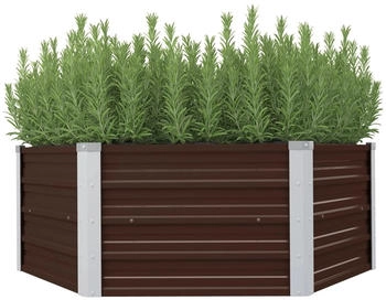 furnicato Hochbeet 129x129x46cm Verzinkter Stahl Braun