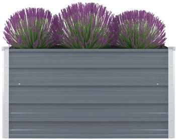 furnicato Hochbeet 100x100x45cm Verzinkter Stahl Grau