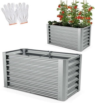 Onbest Hochbeet Metall 60 x 60 x 120 cm