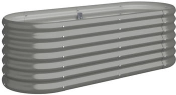 vidaXL Hochbeet Pulverbeschichteter Stahl 114 x 40 x 36 cm grau