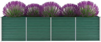 furnicato Garten-Hochbeet Verzinkter Stahl 320x80x77cm Gr&uuml;n