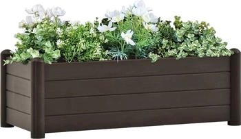 furnicato Garten-Hochbeet PP 100x43x35cm Mokka