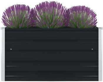 furnicato Hochbeet 100x100x45cm Verzinkter Stahl Anthrazit