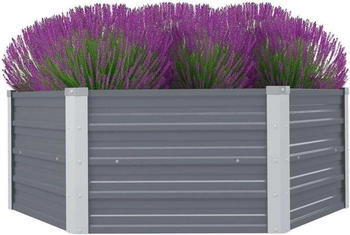 furnicato Hochbeet 129x129x46cm Verzinkter Stahl Grau