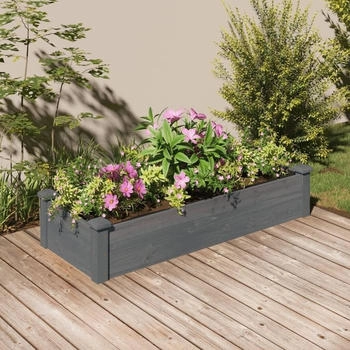 vidaXL Hochbeet mit Einsatz 120x45x25 cm Massivholz Tanne (364288) grau