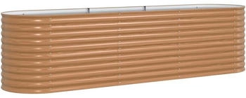 vidaXL Hochbeet Pflanzgefäß Holzoptik Metall 320 X 80 X 81 cm Langlebig (42011326)