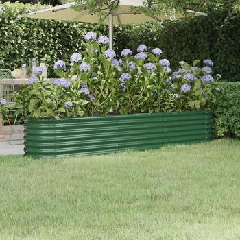 vidaXL Hochbeet Pulverbeschichteter Stahl 224x40x36 cm (318873) grün