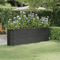vidaXL Hochbeet Verzinkter Stahl 224x40x68 cm Anthrazit