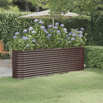 vidaXL Hochbeet Pulverbeschichteter Stahl 224x40x68 cm (318900) braun