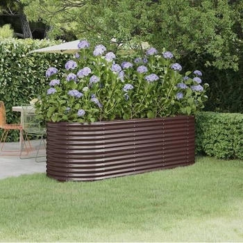 vidaXL Hochbeet Pulverbeschichteter Stahl 224x80x68 cm (318955) braun