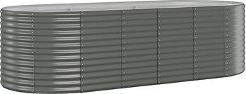 vidaXL Hochbeet Pulverbeschichteter Stahl 249x100x68 cm (319064) grau