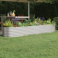 vidaXL Hochbeet Verzinkter Stahl 260x40x36 cm Silbern