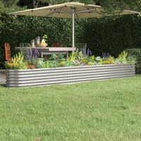 vidaXL Hochbeet Verzinkter Stahl 332x40x36 cm Silbern