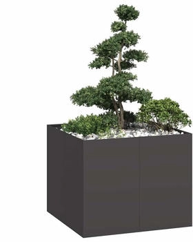 vidaXL Pflanzkübel 100x100x80 cm Stahl (860822) schwarz