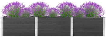furnicato Garten-Hochbeet 300x50x54cm WPC Grau
