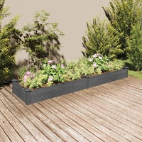 vidaXL Hochbeet mit Einsatz Grau 240x60x25 cm Massivholz Tanne