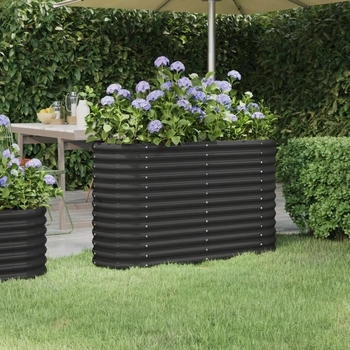 vidaXL Hochbeet Pulverbeschichteter Stahl 114x40x68 cm (318891) anthrazit