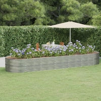 Hochbeet Pulverbeschichteter Stahl 249x100x68 Cm Braun - Vidaxl