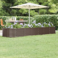 vidaXL Hochbeet Verzinkter Stahl 296x80x36 cm Braun