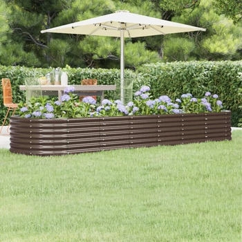 vidaXL Hochbeet Pulverbeschichteter Stahl 296x80x36 cm (318925) braun