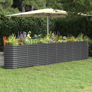 vidaXL Hochbeet Pulverbeschichteter Stahl 332x40x68 cm (318911) anthrazit