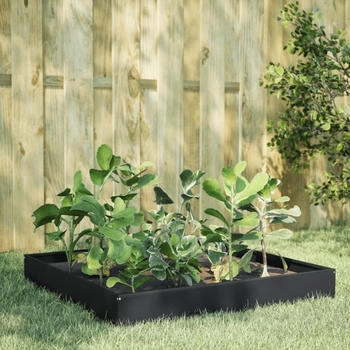vidaXL Hochbeet 100x100x26 cm Stahl (851017) schwarz