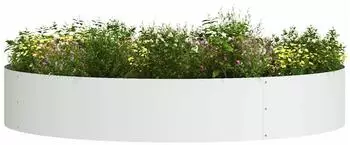 vidaXL Pflanzenring Wei&szlig; 120 x 120 x 20 cm Kaltgewalzter Stahl (873636)